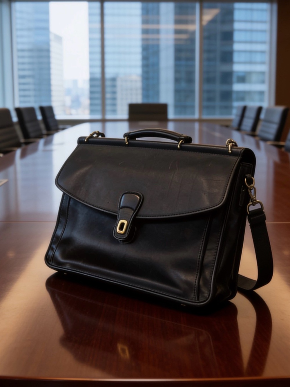 Authentic Vintage Coach # 5266 Black Leather Beekman Brief
